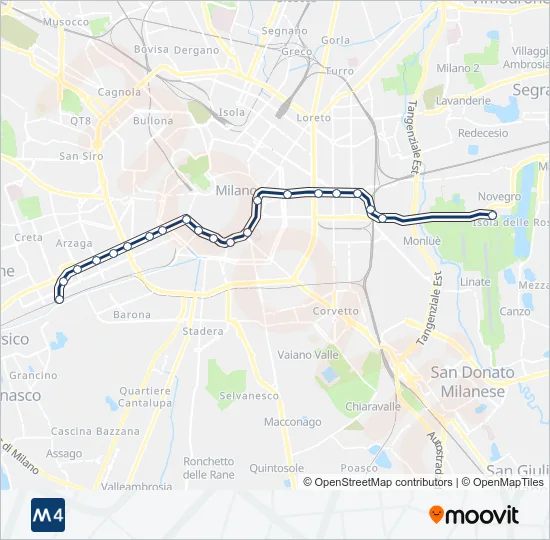 M4 Metro Line Map