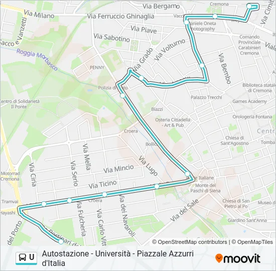 U Bus Line Map