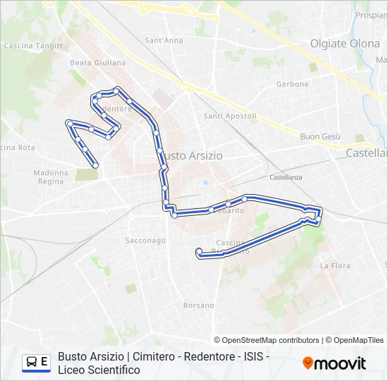 E Bus Line Map