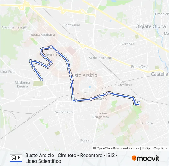 E Bus Line Map