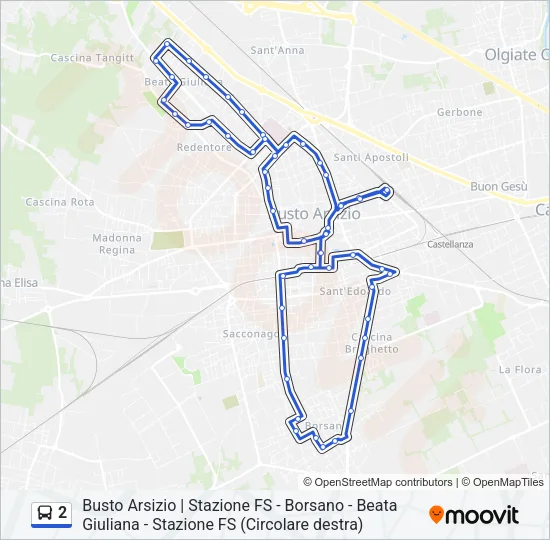 2 Bus Line Map