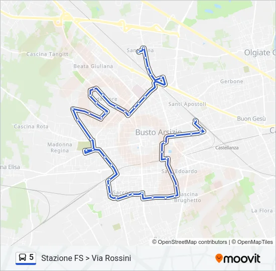 5 Bus Line Map