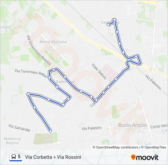 5 Bus Line Map