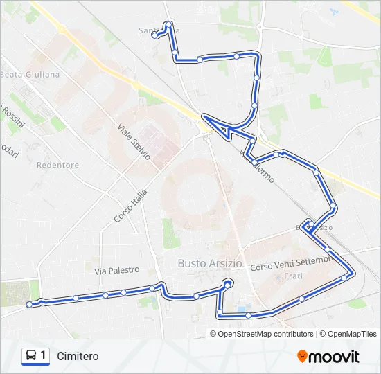 1 Bus Line Map