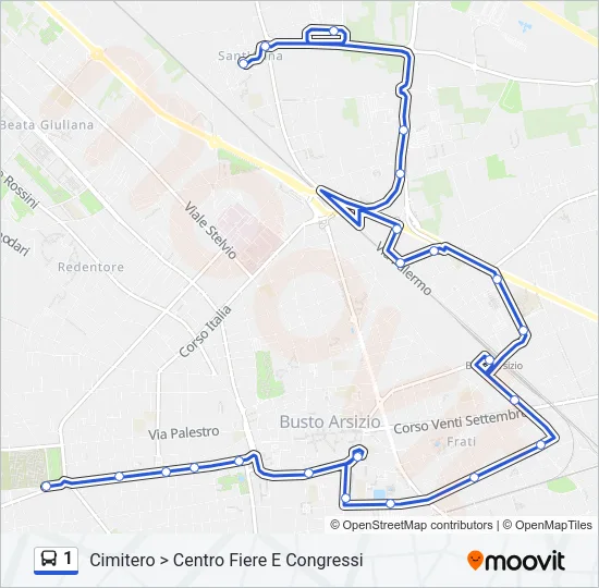 1 Bus Line Map