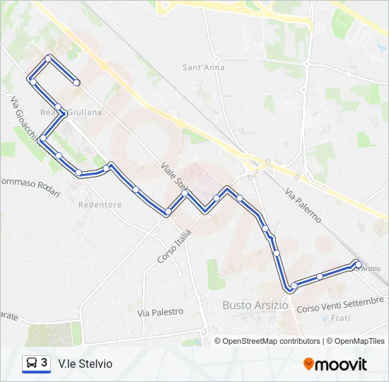 3 Bus Line Map