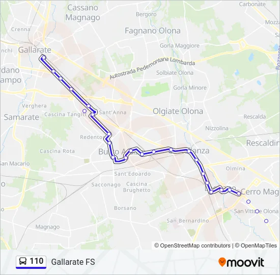110 Bus Line Map