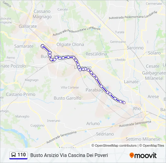 110 Bus Line Map