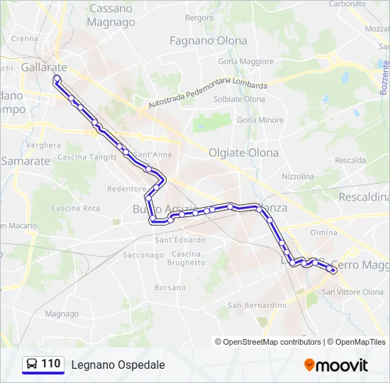 110 Bus Line Map