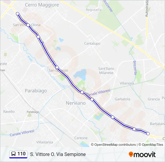 110 Bus Line Map
