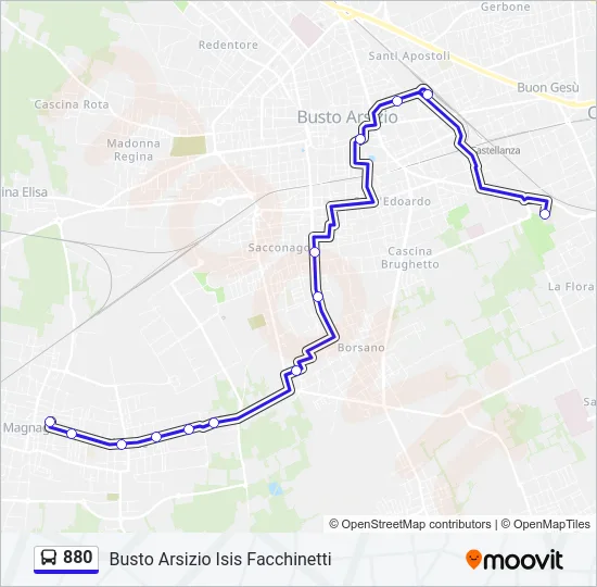 880 Bus Line Map