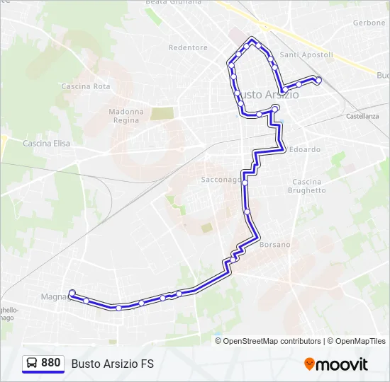 880 Bus Line Map