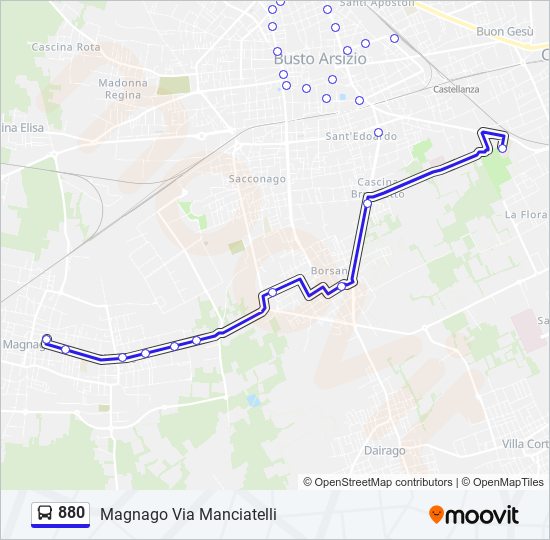 880 bus Line Map