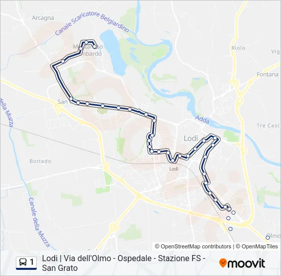 1 Bus Line Map
