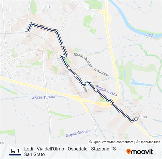 1 Bus Line Map