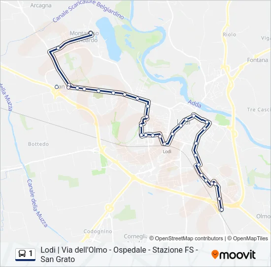 1 Bus Line Map