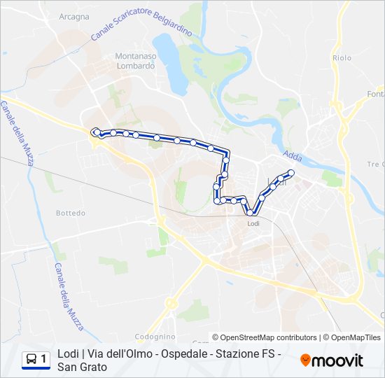 1 bus Line Map