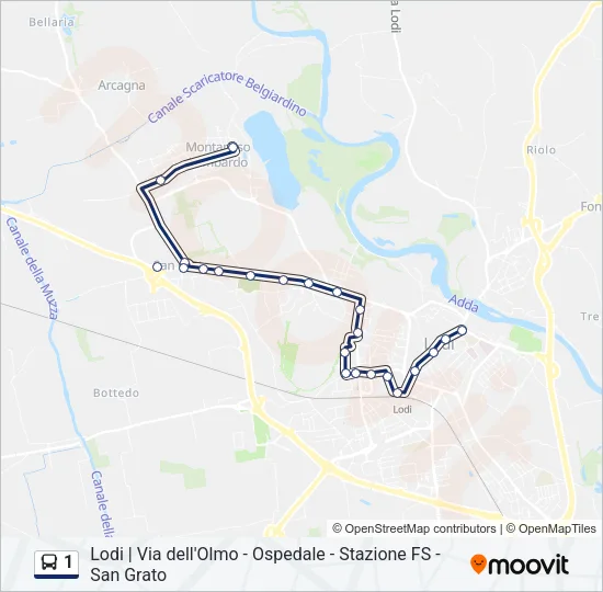 1 Bus Line Map
