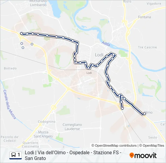 1 Bus Line Map