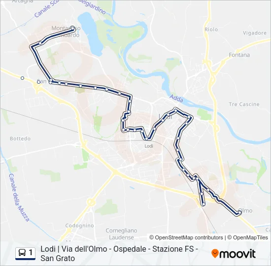 1 Bus Line Map