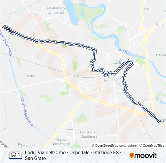 1 Bus Line Map