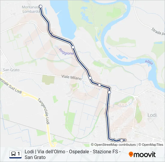 1 Bus Line Map