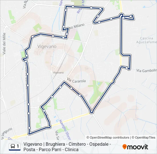 1 Bus Line Map