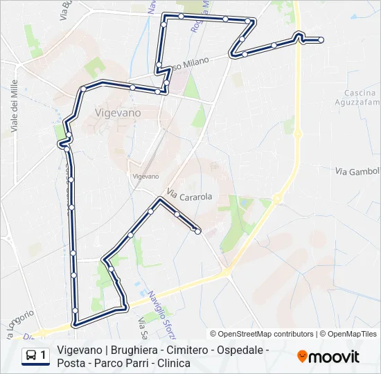 1 Bus Line Map