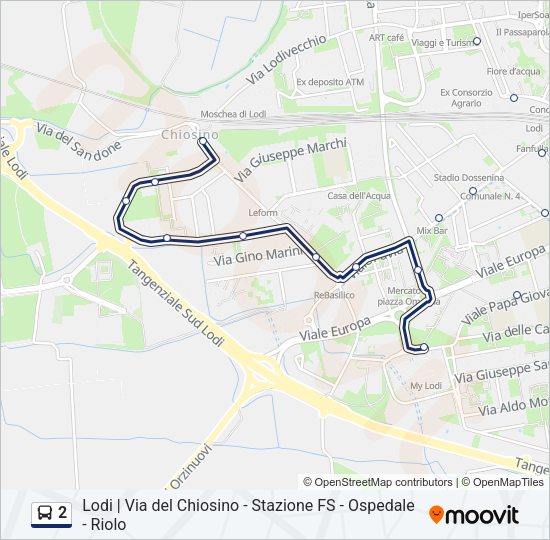 Percorso linea bus 2