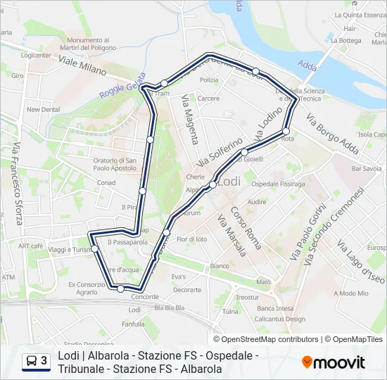 3 Bus Line Map