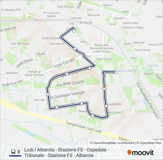3 Bus Line Map