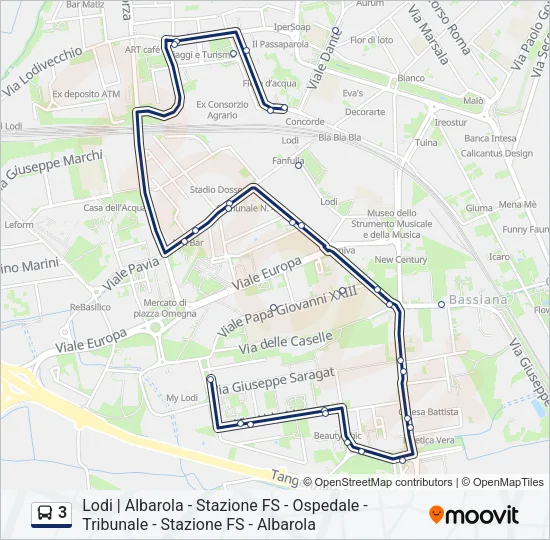 3 Bus Line Map