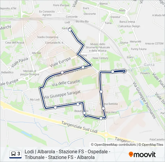 3 Bus Line Map