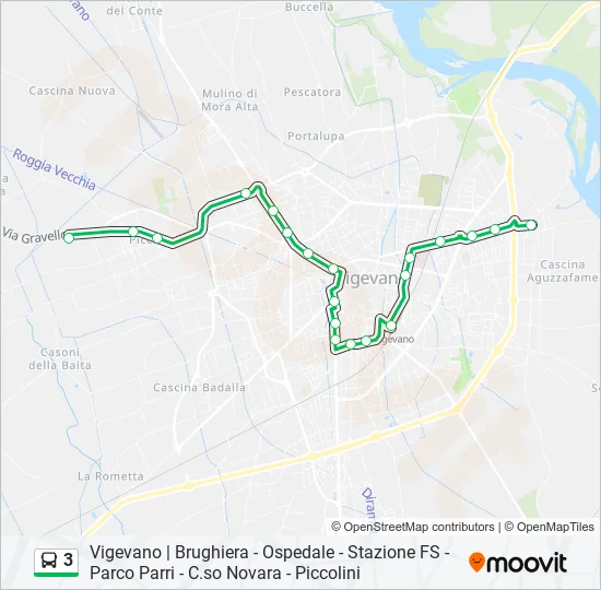 3 Bus Line Map
