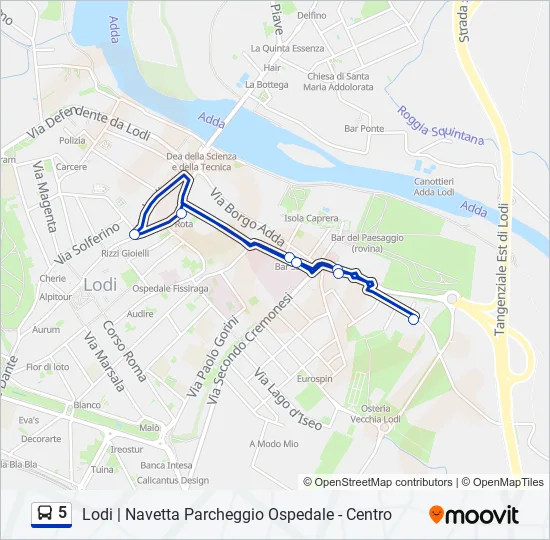 5 Bus Line Map