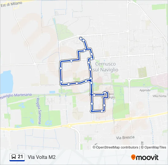 21 Bus Line Map