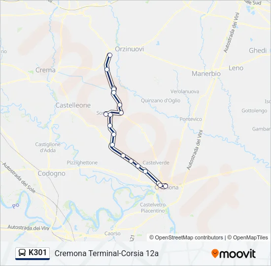 K301 Bus Line Map