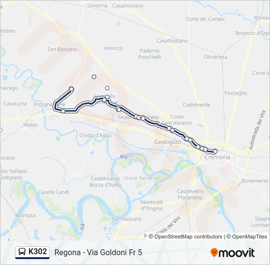 K302 Bus Line Map
