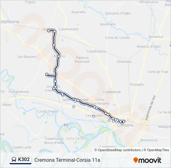 K302 Bus Line Map