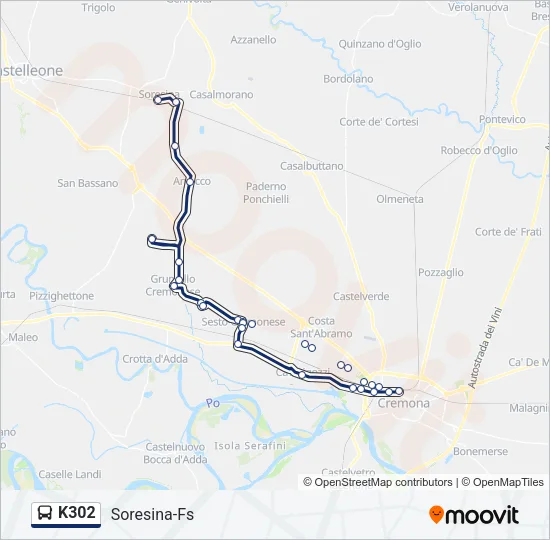 K302 Bus Line Map