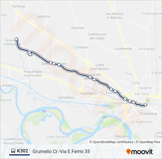 K302 Bus Line Map