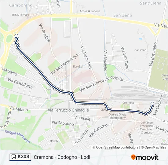 K303 Bus Line Map