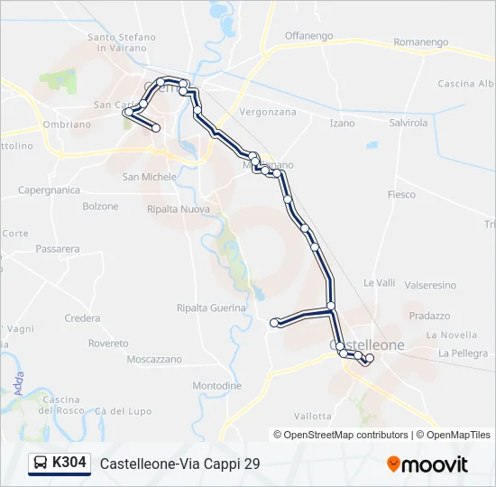K304 Bus Line Map