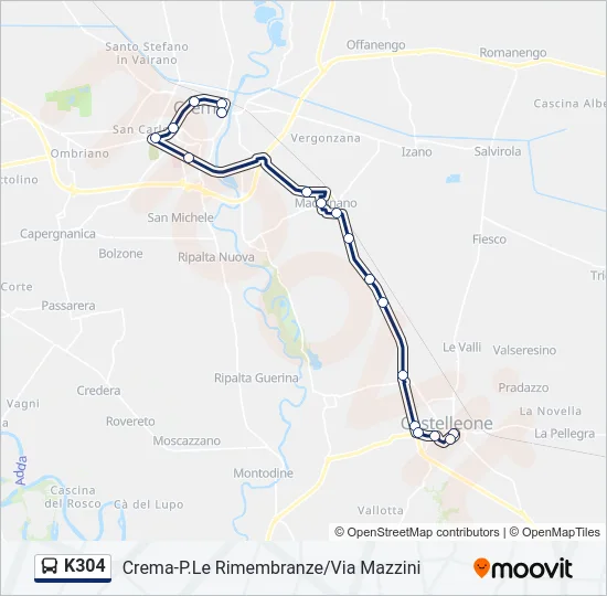 K304 Bus Line Map