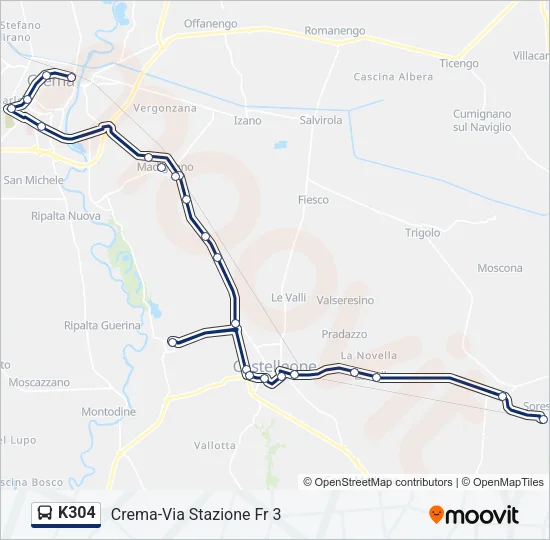 K304 Bus Line Map