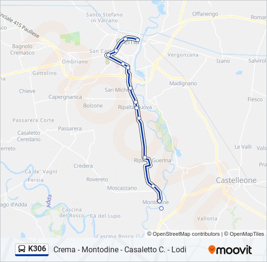 K306 bus Line Map