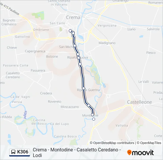 K306 Bus Line Map