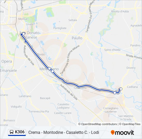 K306 bus Line Map