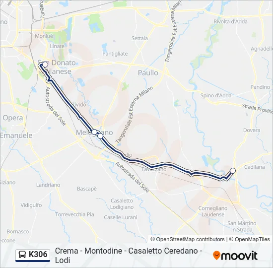 K306 Bus Line Map
