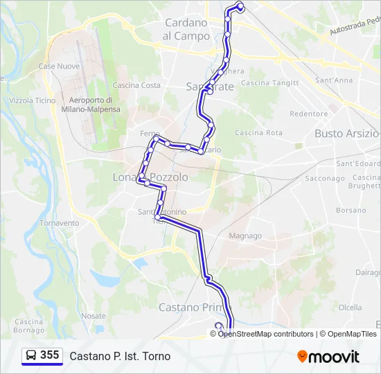355 Bus Line Map